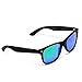 WearMe Pro -Square Horn Rimmed Soft Matte Frame Mirrored Lens Retro Sunglasses