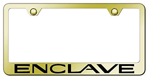 Buick Enclave Laser Etched Gold Stainless Steel License Plate Frame (Certified Refurbished)