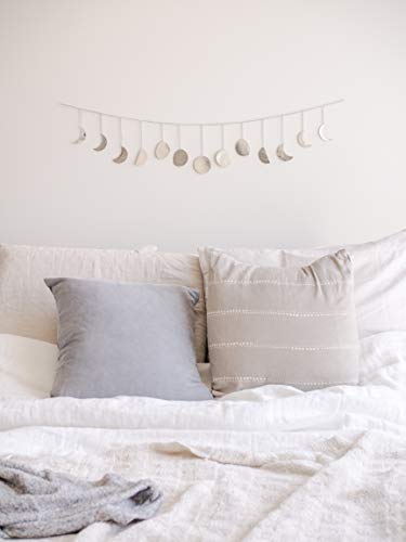 Moon Decor Wall Decorations | Boho Accents Wall Decor | Moon Phases Wall Art | Moon Phase Wall Hanging | Bohemian Decor for Bedroom, Home, Living Room, Apartment or Dorm (Long Garland, Silver Metal) - Thumbnail 6