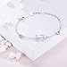 925 Sterling Silver Anchor Bracelet - Billie Bijoux White Gold Plated Diamond Charm Adjustable Bracelet