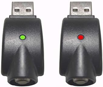 510-Thread USB Smart Charger Over-Charge Protection, Compatible with Standard 510 Threaded Devices (2 Pack) (Black)