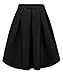 Face N Face Women's High Waisted A line Street Skirt Skater Pleated Full Midi Skirt Medium Black