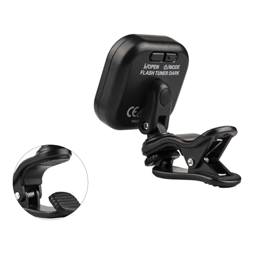 VEDO Afinador Recarregável para Violão, Guitarra, Baixo e Ukulele - Display LCD de Alta Precisão, Sintonizador Cromático Clip-On com Bateria de Longa Duração e Cabo USB Tipo-C