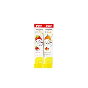 Pigeon Toothpaste, Strawberry and Orange (45g, Pack of 2)