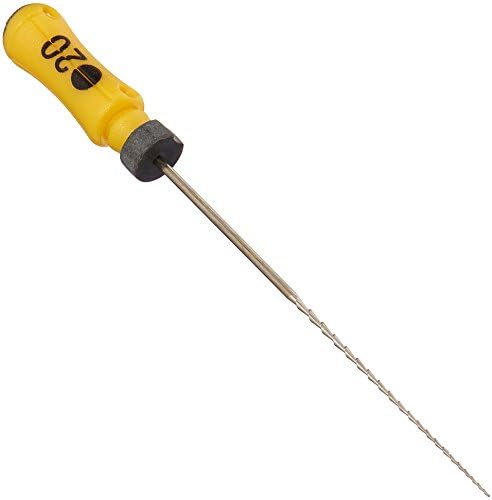 DENTSPLY 671262 Hedstrom File, 20, Yellow (Pack of 6)