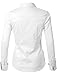 LE3NO Womens Lightweight Button Down Shirt with Stretch, White, Medium