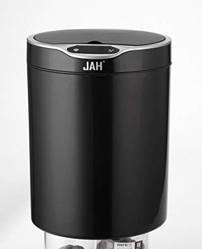 WECAM 12L Round Plastic Sensor Trash Bin with Kick and IR Sensor (Black)