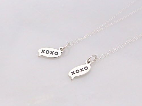 All Sterling Silver XOXO Text Chat Charm Necklace, BFF Necklaces