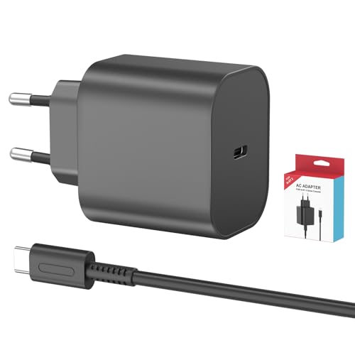 60W Charger for Switch 2, Fast Charger with 1.5M/5FT USB C Cable, Compatible with Nintendo Switch/OLED/Lite/Dock/Pro Controller/Deck - Support 4K TV Mode