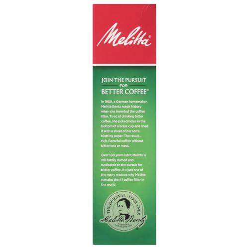 Melitta #4 Cone Coffee Filters, Natural Brown, 100 Count (Pack Of 6), 600 Total Filters - Fits all 8-12 Cup Cone Coffee Makers and Pour-Overs, Compostable, Tear-Resistant, Made in USA