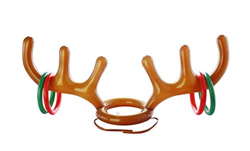 FEINASU Inflatable Reindeer, Inflatable Reindeer Antler Ring Toss Game for Christmas Party 3 Pack - Thumbnail 3