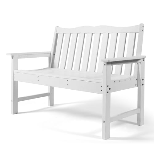 Backyard Expressions Poly Patio Bench (800 Lb Capacity) – Weatherproof Outdoor…