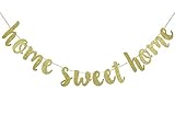 Home Sweet Home Gold Glitter Hanging Sign Banner- Welcome Home Banner, Home from War Banner, Military Welcome Home Banner, Welcome Home Sign