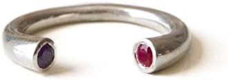 Dual Birthstone Mother's Ring, Stackable, Sterling Silver OR 14K Gold Filled, Personalized Couples, Anniversary, Best Friends ring. Available sizes US 4- US 9.5, by LOVE NAOMI Design studio