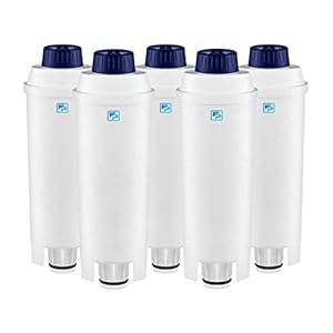 5-pack waterfilters compatibel met DeLonghi DLS C002 koffiemachines filterpatronen, DLSC002, SER 3017, Magnifica, Caffe…