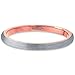 Tungsten Wedding Band Ring 2mm Men Women Comfort Fit 18k Rose Gold Plated Grey Dome Brushed Size 10
