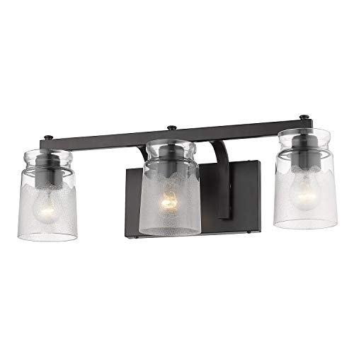 Golden Lighting 1405-BA3 BLK-Cag Travers Bath Fixture, Black Golden Lighting 1405-BA3 BLK-Cag Travers Bath Fixture, Black