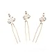fxmimior 3 PCS Bridal Women Pearls Rhinestones Simple Little Hair Pins Vintage Wedding Party Crystal Rhinestones Party Prom Hair Accessories(Gold))