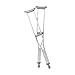 DMI Crutches, Push Button Adjustable Aluminum Crutches with Pads, Tips, and Handgrips Accessories, Adult 5 Foot 2 to 5 Foot 10, Silver and Gray, Beige, 2 Count