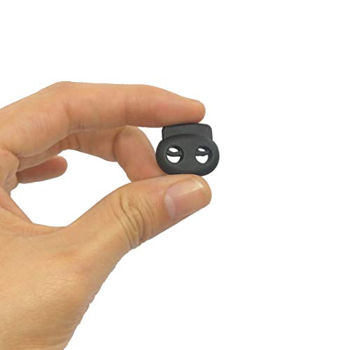 image for Vtete 20 Pcs Plastic Cord Locks - 10 pcs Double-Hole & 10 Pcs Sing-Hol