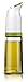 Prepara Non-drip Oil Cruet, Glass Base, 2.5 x 2.5 x 6.3 inches, White/Olive Green