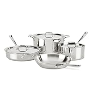 All-Clad 4007AZ D3 Stainless Steel Dishwasher Safe Induction Compatible Cookware Set, Tri-Ply Bonded, 7-Piece, Silver All-Clad 4007AZ D3 Stainless Steel Dishwasher Safe Induction Compatible Cookware Set, Tri-Ply Bonded, 7-Piece, Silver