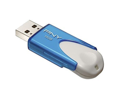 PNY - Attaché 4 16GB USB 2.0 Flash Drive - Blue/White