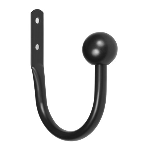Kenney ball end window curtain holdback pair, black