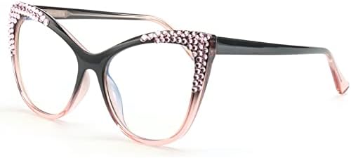 mincl Oversized Cat Eye bling Rhinestones Reading Glasses Female