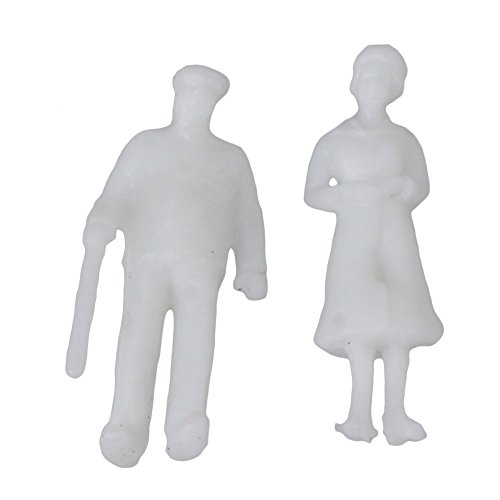 BQLZR White Unpainted Architectural 1:100 Scale Model Figures Pack of 100