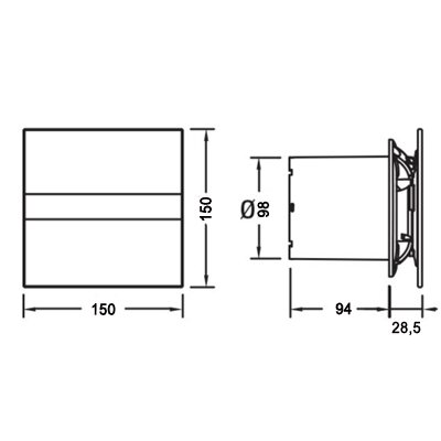 Ventilador De Baño CATA GTH Con Válvula De Retención - Modelo E-100 GTH, 10 Cm, Incluye Timer
