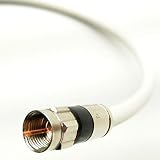 150ft WHITE RG6 DIGITAL Coaxial Cable Shielded PVC jacket RATED UL ETL CATV RoHS 75 Ohm RG6 Digital Audio Video Coaxial Cable with Premium Continuous Ground BRASS METAL Compression F-Connectors