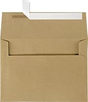 A7 Invitation Envelopes w/Peel & Press (5 1/4 x 7 1/4) - Grocery Bag Brown (50 Qty) | Perfect for Invitations, Announcements, Sending Cards, 5x7 Photos | Printable | 80lb Paper | 4880-GB-50