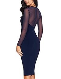 Maketina Vestido de mujer con corte de longitud media y manga larga transparente