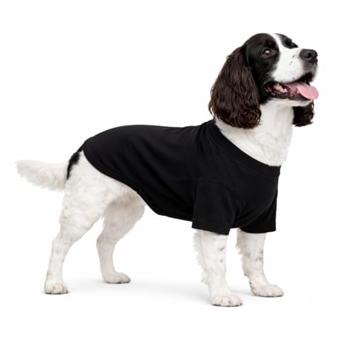 Lovelonglong Pet Clothing Dog Costumes Basic Blank T-Shirt Tee Shirts for Medium Dogs Black XXL