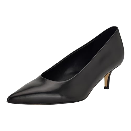Calvin Klein Women's Voneta, Black Leather, 6.5, Medium