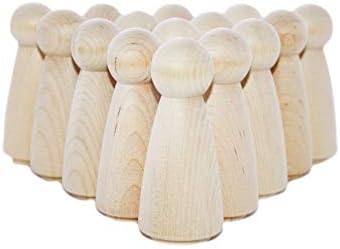 30pcs Unfinished Wood Angel Dolls Mom Peg Doll Figurines 3-1/2" | Bride Groom Cake Toppers, Wedding Cake Decor Maple Wood | Bulk Wholesale Lot