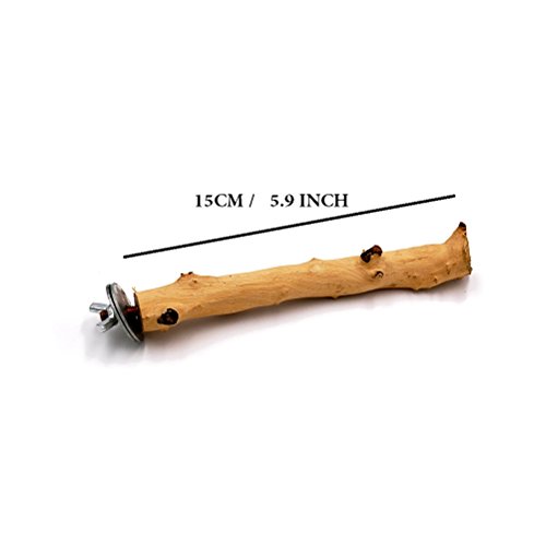 Borange Bird Perch Parrot Perches Natural Wood Branches for Parakeets for Small Large Birds Cockatiel Conure Cage Accessory (15cm/6 inch)