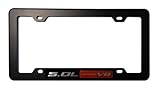 Black License Plate Tag Frame with Red Black 5.0L Coyote V8 Ford Mustang GT Coyote Engine Emblem Badge Nameplate V8 09 10 11 12 2009 2010 2011 2012