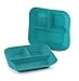 Kiddiebites | 100% Silicone Plates for Babies & Kids | MADE IN THE USA | BPA, BPS, Lead, Cadmium, PVC, & Phthalate Free | Children's Divided Placemat Set | Teal, 2 Pack
