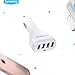 Lumsing USB Car Charger, 4-Port USB Charger for iPhone SE, iPhone 6/ 6 Plus, iPad Air 2/ mini 3, Smartphone Tablets and more(White)