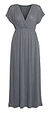 Women's Surplice V Neck Short Sleeve Elastic Waist Plus Size Long Maxi Dress