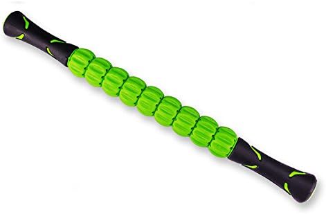 Ajo Muscle Roller Stick Best Sports Massage Tool For Sore Muscles Releasing Cramps Back Tightness Myofascial Trigger Points Pain Legs Lactic Acid Knots & Calf Soreness Massager (Green)