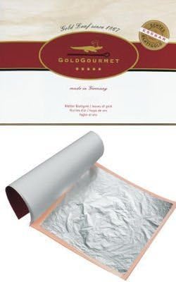 Genuine Edible Silver Leaf 85 x 85 mm (Pack of 25 leaves) by GoldGourmet