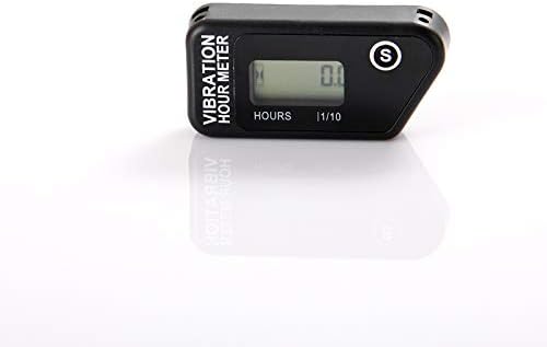 Jayron JR-HM016B LCD Wireless Digital Hour Meter Gauge Vibration Activated,Waterproof Design,for All Vibrating Machine,Air Compressor,Generator,Jet ski,Lawn Mower, Motorcycle,Chainsaw