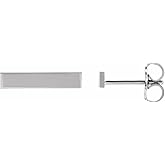 Solid 925 Sterling Silver Bar Stud Earring (13mm x 2.6mm)