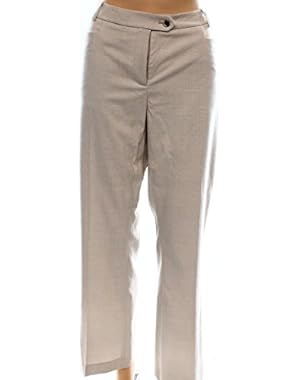 Calvin Klein Women's Petite Plaid Print Dress Pants Beige 8P
