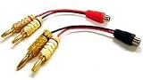 Stereo RCA L/R Phono To Speaker Banana Plug Adaptor For Amp Receiver