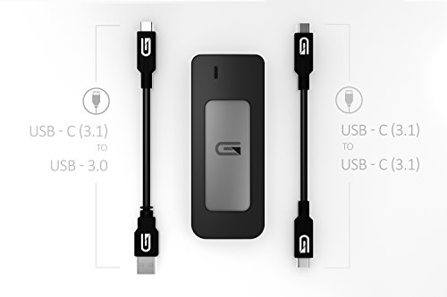 Glyph Atom Silver, 525GB SSD, USB-C (3.1, Gen 2), USB 3.0, Compatible with Thunderbolt 3