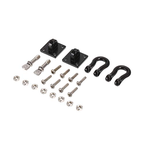 Insaneness 1/10 DIY Assemble RC Cars 4pcs Metal Trailer Towing Buckle Tow Shackle Hook (Black)